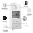thumbnail image 4 of Hampton Heights Lateral File Cabinet with Hutch in White - Engineered Wood, 4 of 7