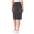 thumbnail image 3 of INSPIRE CHIC Women's Jean Skirts High Waist Raw Hem Knee Length Wrap Denim Skirts Black XS, 3 of 7