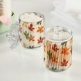 thumbnail image 2 of Yayeee 4 Pack Qtip Holder Bathroom Cotton Swab Canister with Lid Clear Dispenser Set, Brown Autumn Leaves, 2 of 6
