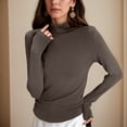 thumbnail image 4 of felwors All-in-One Women's Turtleneck Base Layer Soft Thermal Long Sleeve Top for Effortless Fall & Winter Style Coffee, XL, 4 of 8