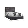 thumbnail image 4 of Lexi Grey Velvet Queen Bed - Contemporary, 4 of 6
