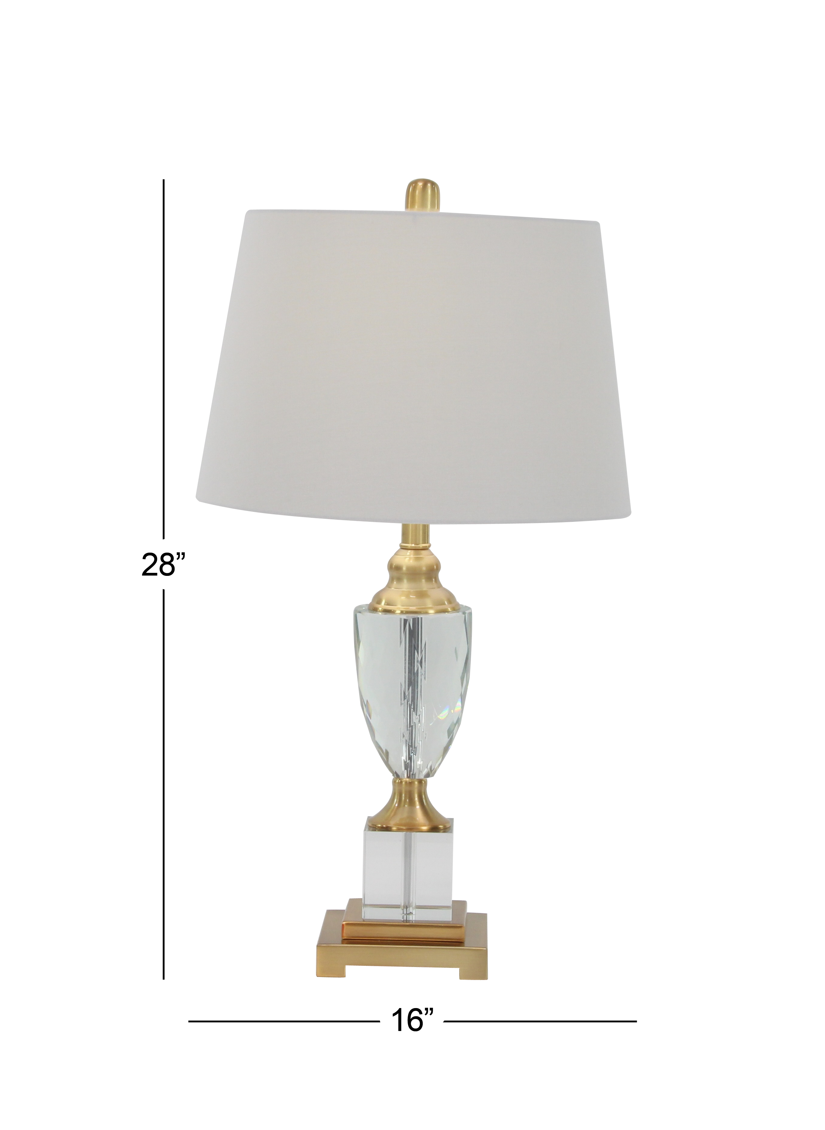 Decmode Modern Metal And Crystal Urn Table Lamp Gold Com