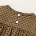 thumbnail image 6 of Happy Town Toddler Girl Fall Winter Outfits Smocked Puff Sleeve Top Ruffle Flare Pants Set Kids Casual Plaid 2-Piece Set, 6 of 8