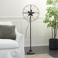 thumbnail image 3 of DecMode 55" 5 Light Vintage Fan Shape Bronze Floor Lamp with Black Metal Shade, 3 of 15
