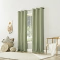 thumbnail image 5 of No. 918 Sora Casual Textured Semi-Sheer Grommet Curtain Panel, 40"x95", Sage Green, 5 of 8