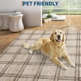 thumbnail image 1 of Washable Checkered Area Rug, Ultra Thin Soft Non Slip Geometric Rug for Living Room Bedroom, Stain Resistant Low Pile Modern Indoor Carpet, Multiple Sizes 2×6 to 10×13 ft, Black Green Camel, 1 of 7