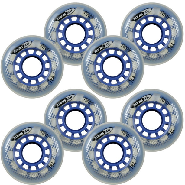 Inline Skate Replacement Wheels 68mm 78A Blue/Clear 8 Pack Walmart