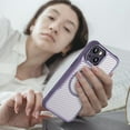 thumbnail image 6 of Case for iPhone 13,Full-Body Rugged Carbon Fibre Protective Clear Back Hybrid Magnetic with Wireless Charge Shockproof Protector Phone Case for iPhone 13,6.1 inch 2021 (Purple), 6 of 17