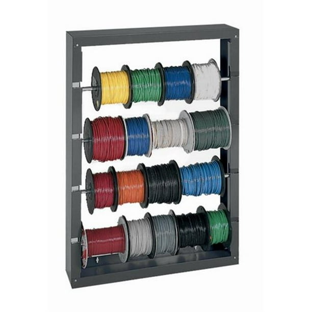 Durham 368-95 Gray Cold-Rolled Steel Wire Spool Rack with 4 Rods, 26-1/ ...