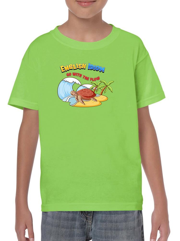 Cartoon Sea Turtle English Idiom T-Shirt Juniors -Image by Shutterstock  Medium 