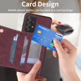 thumbnail image 5 of SaniMore for Samsung Galaxy A53 5G 6.5" PU Leather Case RFID Blocking, Back Magnetic Button Flip Wallet Cover Built-in Card Slot & Multi-Angle Kickstand Ultra-Thin Full Body Protective Shell, Winered, 5 of 7