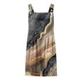 thumbnail image 5 of Mifsaly Shorts Overalls for Women Adjustable Straps Abstract Print Linen Shorts Jumpsuits Lightweight Loose Fit Casual Summer Beach One Piece Outfits with Pockets Khaki,XXL, 5 of 5