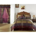 thumbnail image 2 of Chezmoi Collection Gitano 7-Piece Jacquard Floral Patchwork Comforter Set California King, 2 of 6