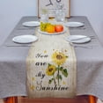 thumbnail image 4 of Table Runner Dresser Scarves 72 Inch Long, Farm My Sunshine Sunflowers Linen Dining Table Runners Floral on Vintage Old Letter Tabletop Scarf for Wedding Holiday Party Kitchen, 4 of 7