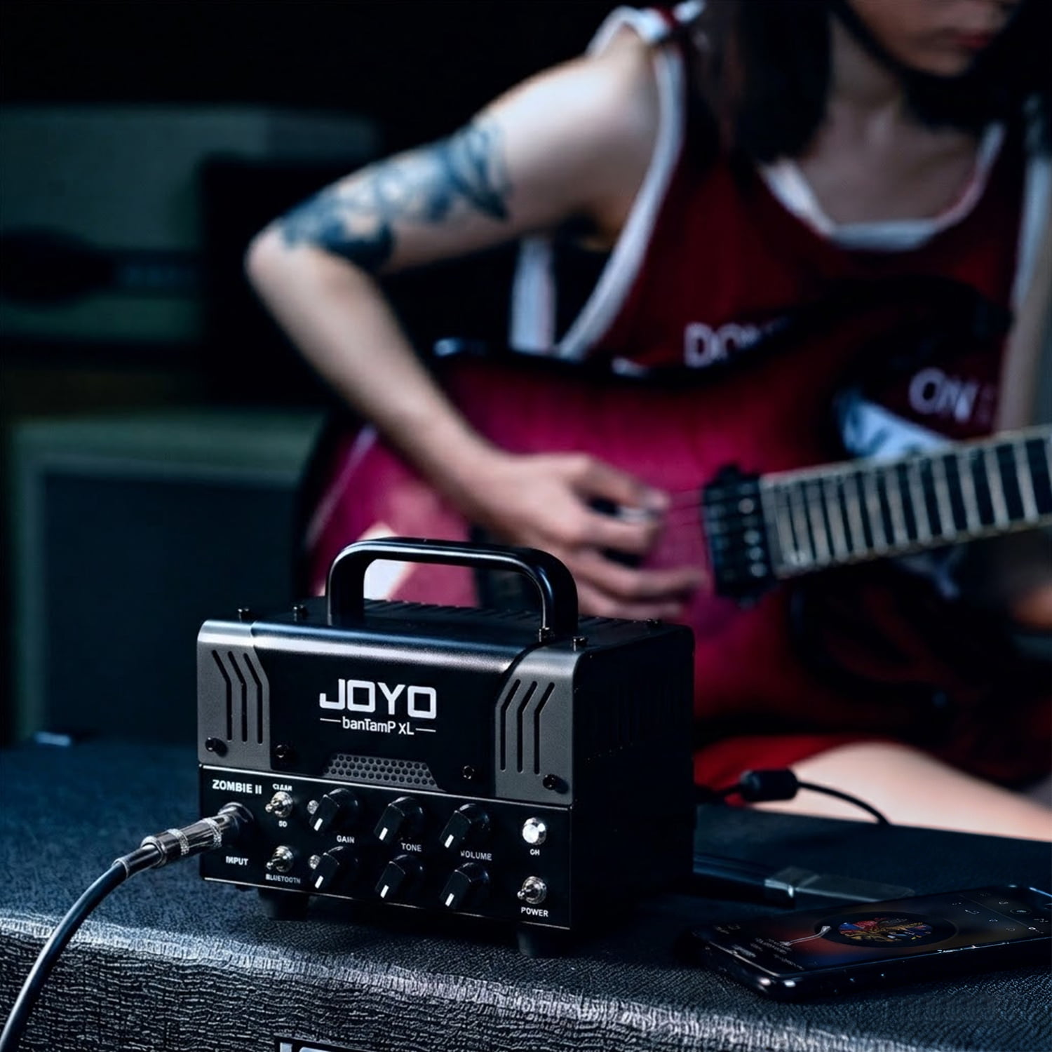 JOYO ZOMBIE II Rugged Metal 20W Hybrid Tube Electric Guitar Mini Amp Head, 2-Channel Clean/OD with Bluetooth, FX Loop & Cab Emulated Headphone Out, Requires External Speaker