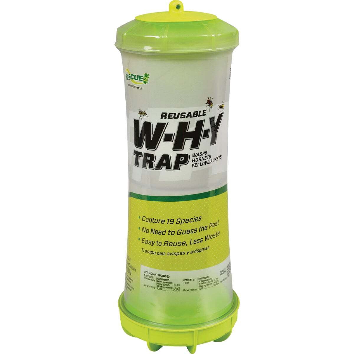 (3 pack) RESCUE! Outdoor Reusable W•H•Y Trap for Wasps, Hornets, and Yellowjackets Trap, 1 Pack