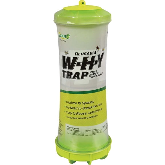RESCUE! Outdoor Reusable W•H•Y Trap for Wasps, Hornets, and Yellowjackets Trap, 1 Pack