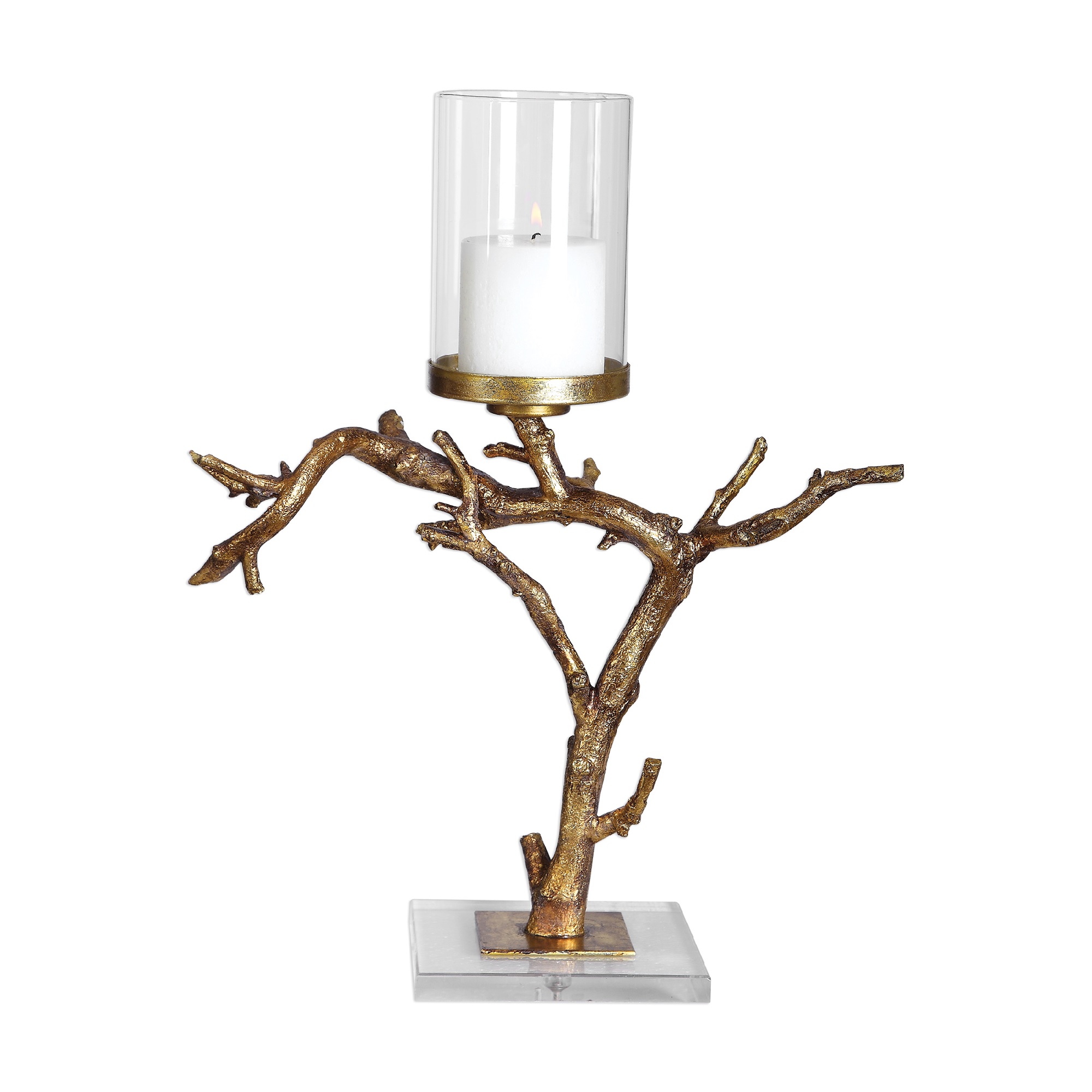 18" Gold Tree Branch Candle Holder