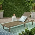 thumbnail image 2 of Addisyn Outdoor Gray Finish Acacia Wood Chaise Lounge, 2 of 8