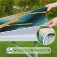 thumbnail image 6 of Blue and Gold Marble Golden Dots Pattern Square Fitted Tablecloth with Elastic Edge,Square Table Cover,Washable Elastic Table Cover for Home Kitchen Party Decor 36"x36", 6 of 6