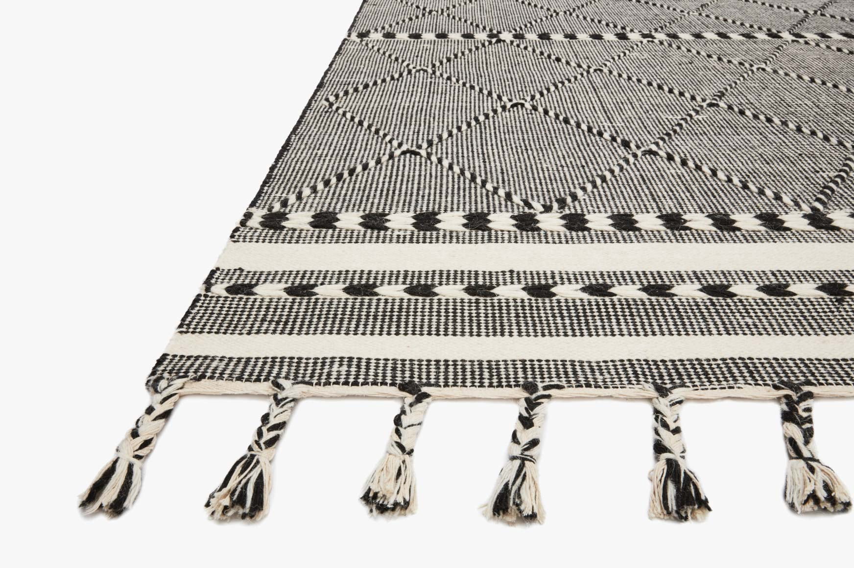 Loloi Sawyer SAW-01 Black Geometric Area Rug 7'-6" x 9'-6"