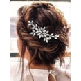 thumbnail image 3 of Bride Crystal Wedding Hair Comb Silver Bridal Side Comb Rhinestone Hair Accessorie for Women and Girls (A-Silver), 3 of 4