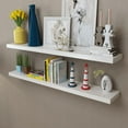 thumbnail image 1 of 2 White MDF Floating Wall Display Shelves Book/DVD Storage, 1 of 3