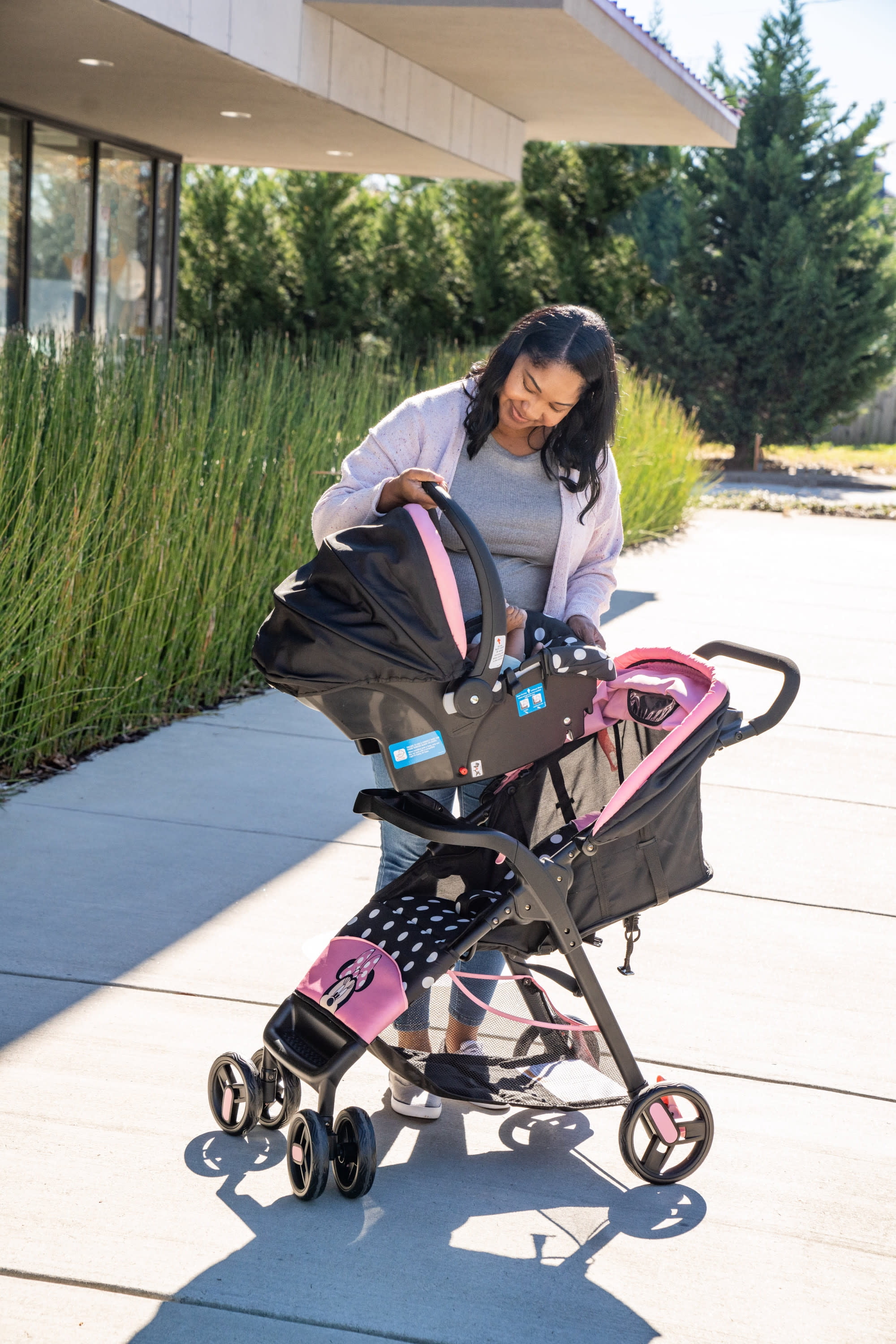 Disney Baby Minnie Mouse Simple Fold LX Travel System Stroller, Minnie Dot Party, Toddler, Unisex