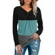 thumbnail image 3 of Twist Front Shirt, Polyester Casual Fashionable Elegant Color Block Tops For Shopping Dating, 3 of 6