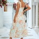 thumbnail image 4 of Vestido largo midi, vestido largo midi con tirantes estampados, vestido largo midi sin tirantes, vestido con hombros descubiertos, muy versátil, 4 of 6