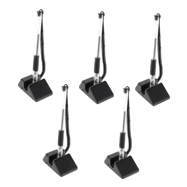 Bolígrafo adhesivo para mostrador, Base adhesiva, bolígrafos de tinta de Gel de seguridad para banco, accesorios de Hotel, escritorio a granel, 5 uds.