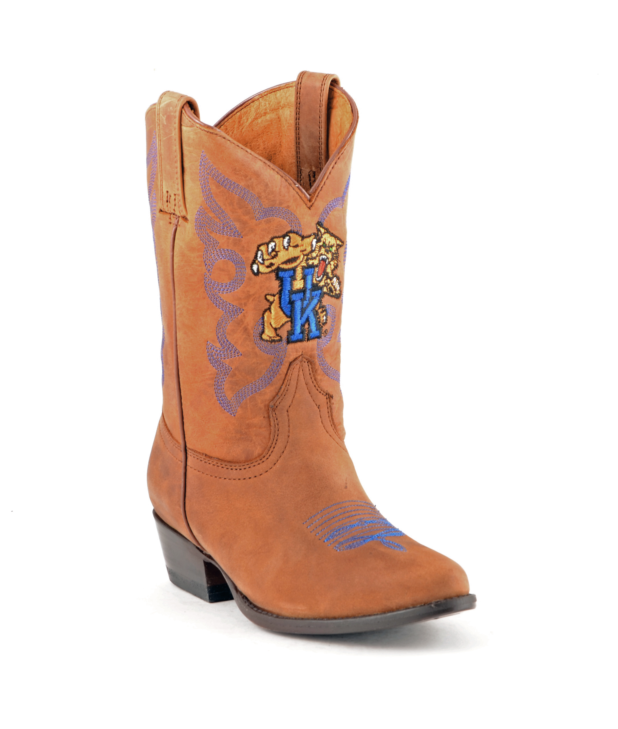 Gameday Boys Honey Leather Kentucky Embroidered Western Cowboy Boots by GameDay Boots