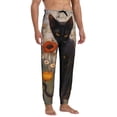 thumbnail image 4 of Kdxio Black Cat in Wildflowers Pattern Joggers,Sweatpants for Men with Pockets-Large, 4 of 5