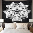 thumbnail image 4 of Tapiz Negro Anime Cabeza de Gato Retrato Redondo Luna Pentagrama Ideal Decoración del Hogar Colgante de Pared para Sala de Estar Dormitorio 73x95 CM, 4 of 4