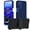 Deep blue + blue, variant on Phone Case for Motorola G Stylus 5G, Heavy Duty 3-Layer Hybrid Silicone Shockproof Cover with Belt Clip, for Moto G Stylus 5G (2022) Protective Shell, Black