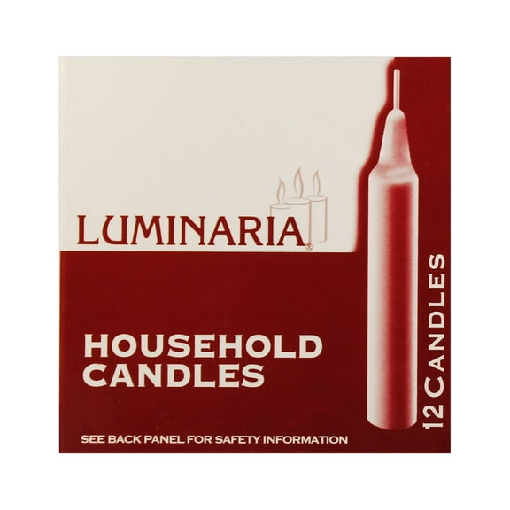 Luminaria White Unscented Pillar Household Candle, 3.8 inches tall
