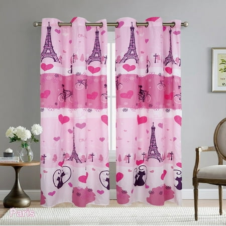 Boys Girls Kids Teens Pink Paris Eiffel Tower 2 Panel Metal