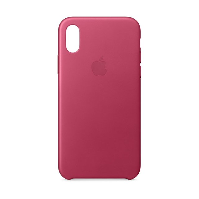 Funda para teléfono Apple iPhone X de piel rosa fucsia