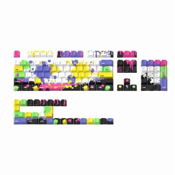 130Key Keycap Cherry Height Graffiti Side Engraved Translucent Keycaps PBT Heat Sublimated For Mechanical Keyboards