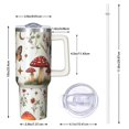 thumbnail image 2 of OBREWU Mushroom and Butterfly Tumbler with Handle and Lid,Mushroom and Butterfly 40oz Double Wall Vacuum Insulated Tumbler,Cups Gift for Women and Men, 2 of 7