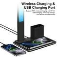 thumbnail image 4 of Desk Lamp, LED Desk Lamps for Home Office, Wireless Charger Touch Table Lamp with Pen Holder, Dimmable Office Desk Light with Clock, Alarm, Date, Temp, Foldable Lamp for Table Bedroom Office, Black, 4 of 7