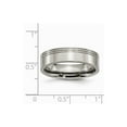 thumbnail image 6 of Grey Titanium Ring Band Wedding Grooved 6mm Polished, 6 of 6