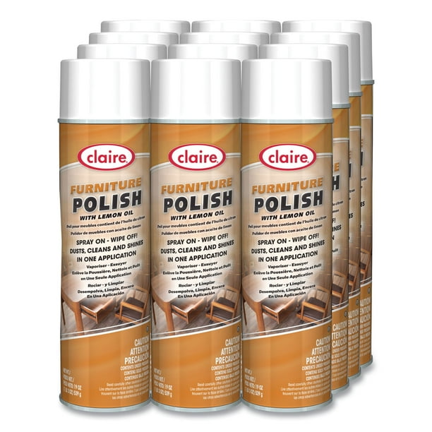 Furniture Polish with Lemon Oil, Lemon Scent; 19 oz Aerosol Spray, Dozen Furniture Polish with Lemon Oil, Lemon Scent; 19 oz Aerosol Spray, Dozen