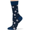 thumbnail image 5 of 7BIGSTARS KINGDOM Women Bamboo Novelty Crew Socks - 4 Pack Large - Heart, Dot, Stripe, Camomile, Flower - Casual Seamless - Dark Navy, Estate Blue, Denim Blue - Sock Size: 10-12; Shoe Size: 8-12 L, 5 of 9