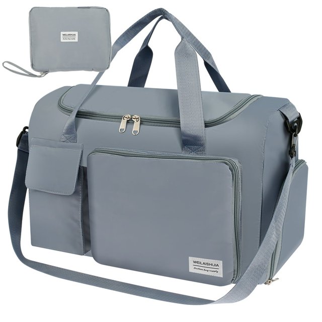 Sac de Voyage Weekender pour Femmes, Sac de Sport Pliable Sec et Humide, Sac de Sport Portable Pliable, Sac de Voyage Imperméable pour Usage Quotidien