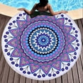 thumbnail image 3 of Round Indian Mandala Beach Towels Blanket Yoga Picnic Mat Thick Terry Cotton with Fringe Tassels, 3 of 12