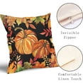 thumbnail image 3 of Fall Pumpkins Pillow Covers 20x20 Inch Autumn Maple Leaves Black Cotton Linen Decorative Throw Pillow Case Thanksgiving Cushion Cover Set of 2 for Bedroom Sofa Living Room Couch Chair, 3 of 6