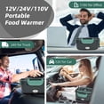 thumbnail image 2 of Heated Lunch Box with Heating Time Controller, Automatic Heat Preservation 110V Electric Lunch Box for Home/Office, Portable Food Warmer 12V/24V for Car/Truck with 80W Self Heating, 2 of 5