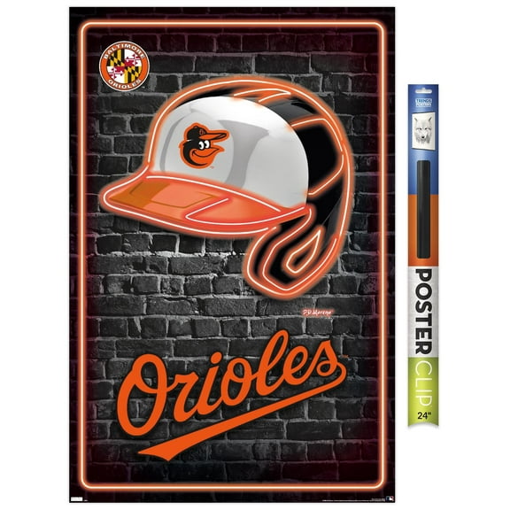 MLB Baltimore Orioles - Neon Helmet 23 Wall Poster, 22.375" x 34"
