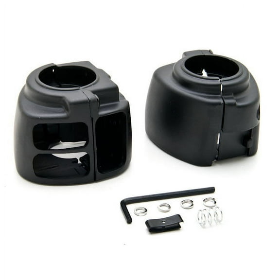 Krator Black Handlebar Switch Housings Control Cover Kit Compatible with 2002-2004 Harley Davidson V-Rod